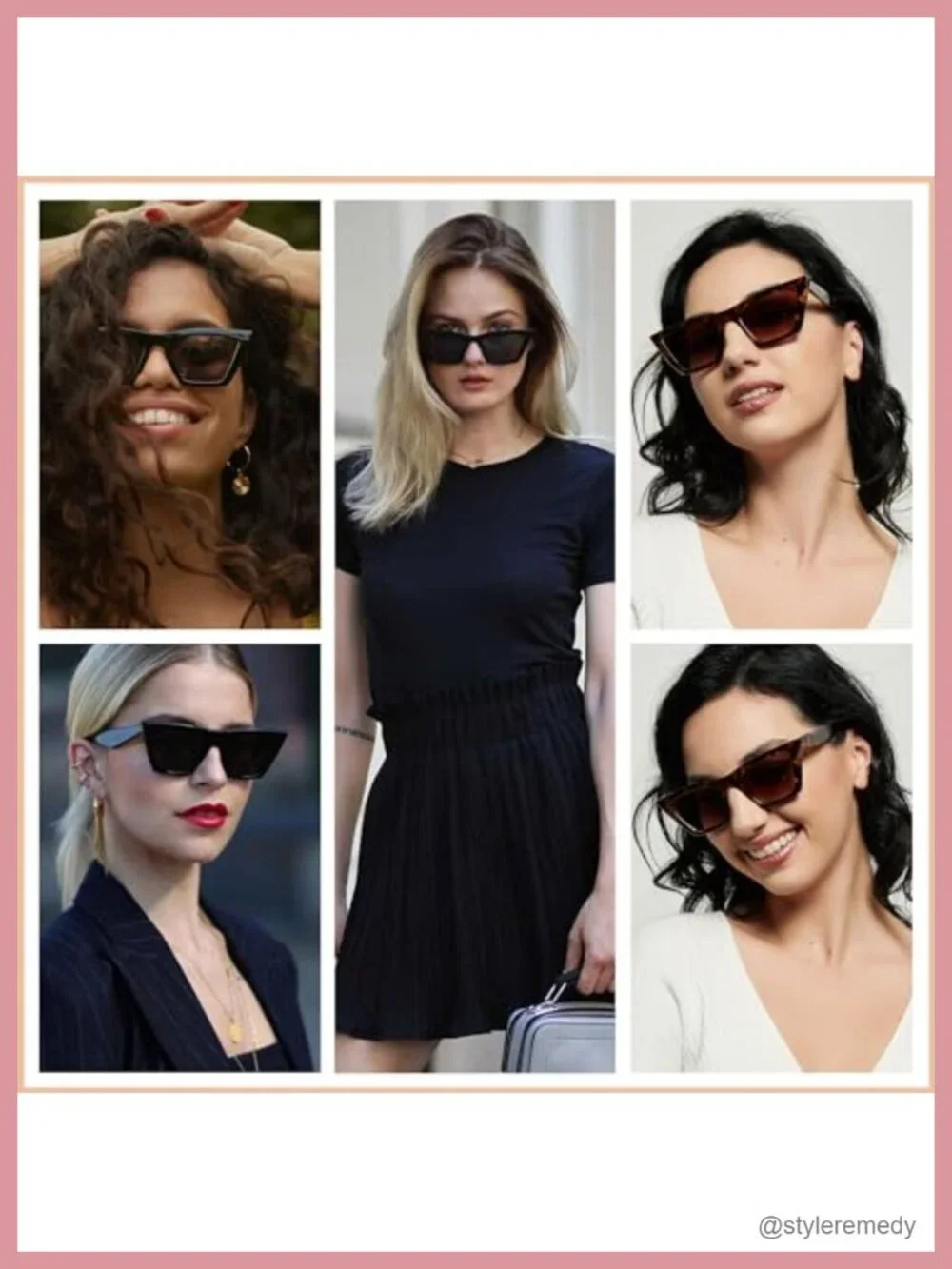 Vintage Cat Eye Polarized Sunglasses UV400 Protection Plastic Frame